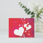 White Hearts Red Whimsy Postkarte (Stehend Vorderseite)