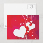 White Hearts Red Whimsy Postkarte (Vorne/Hinten)