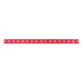 White Hearts Snowflakes Red Christmas Ribbon Satinband (Vorderseite)
