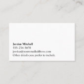 White Hello Script Typografie Über Editable Aquama Visitenkarte (Rückseite)