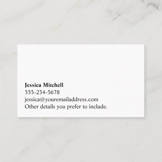 White Hello Script Typografie Über Editable Aquama Visitenkarte (Rückseite)