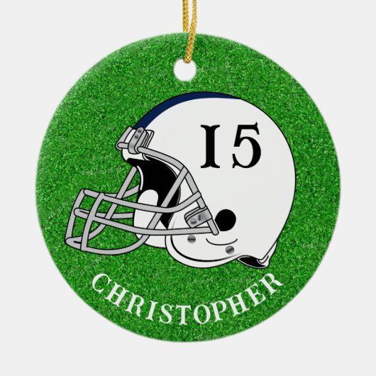 White Helmet Christmas Keramik Ornament (Vorne)