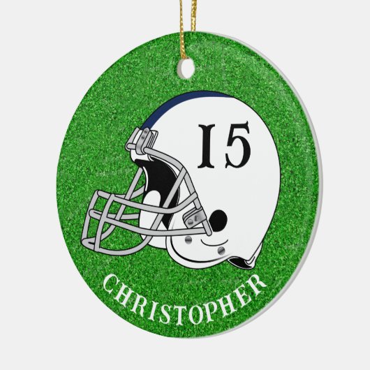 White Helmet Christmas Keramik Ornament (Links)