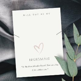 WHITE HERART BRIDESMAID GIFT NECKLACE DISPLAY PLATZKARTE