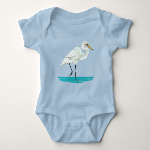 White Heron Baby Strampler