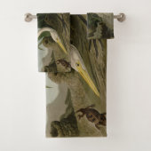 White Heron, Great Egret, Audubon Birds of America Badhandtuch Set (Insitu)