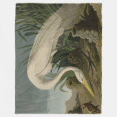 White Heron, Great Egret, Audubon Birds of America Fleecedecke (Vorderseite)