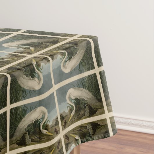 White Heron, Great Egret, Audubon Birds of America Tischdecke (Beispiel)