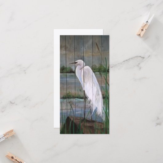 White Heron Karte (Vorderseite/Rückseite Beispiel)