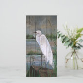 White Heron Karte (Stehend Vorderseite)