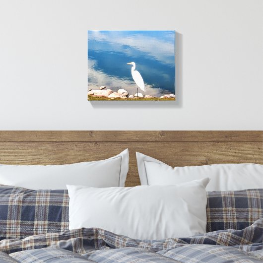 White Heron Leinwanddruck (Insitu (Schlafzimmer))
