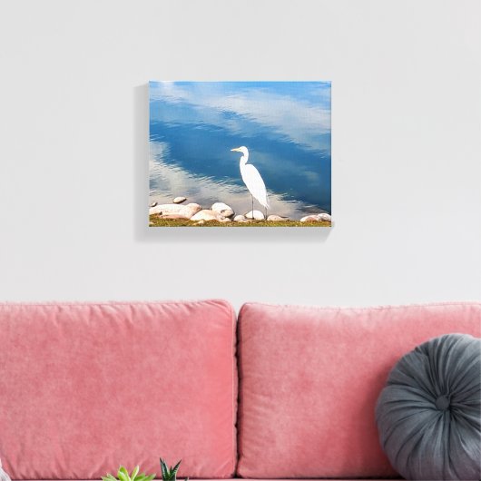 White Heron Leinwanddruck (Insitu (Wohnzimmer))