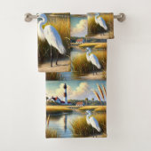 White Heron Marsh und Lighthouse Badetuch Set (Insitu)
