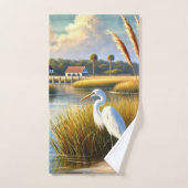 White Heron Marsh und Lighthouse Badetuch Set (Handtuch)