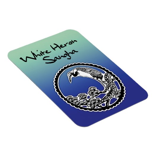 White Heron Sangha Kühlschrank Magnet 3x4" (Rechte Seite)