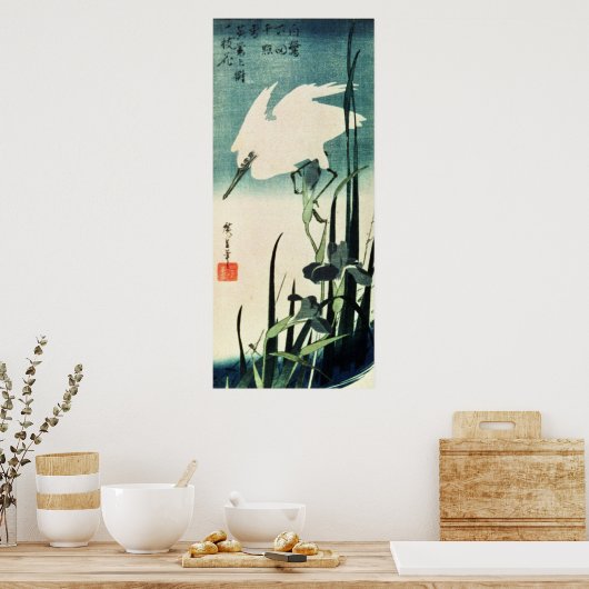White Heron und Iris Poster (Küche)