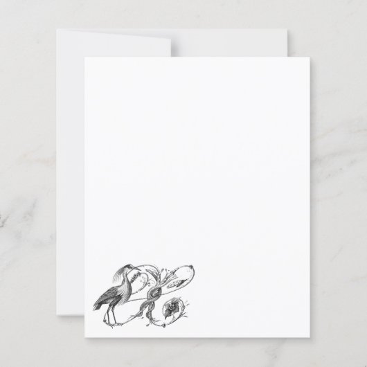 White Heron Vintag Design Italienisches Papier (Vorderseite)