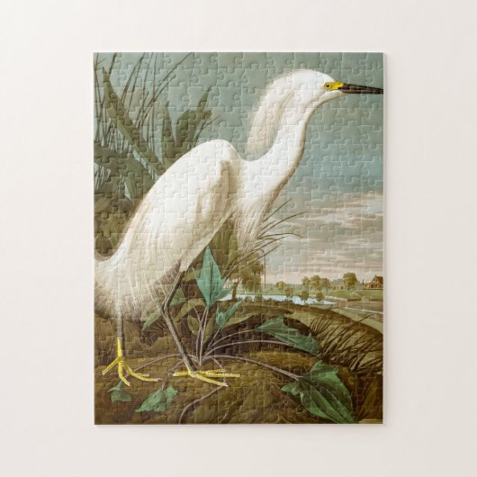 White Heron von John James Audubon Puzzle (Vertikal)