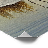 White Heron Watercolour Painting Poster (Ecke)