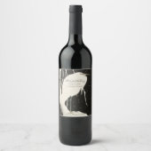 White Heron Winter Wedding Celebration Empfang Weinetikett (Vorderseite)