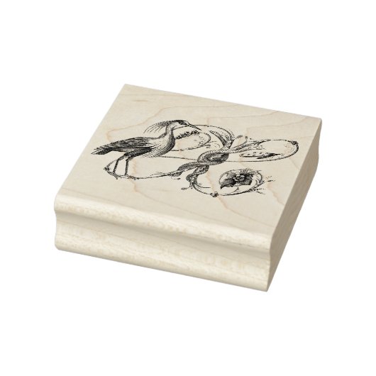 White Heron Wooden Briefmarke Gummistempel (Stempel)