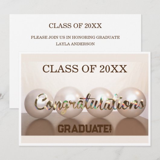 White Herzlichen Glückwunsch Graduate Abschluss Ba Einladung (Vorne/Hinten)