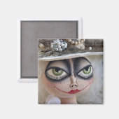 White Hexe Magnet (Vorderseite/Rückseite)