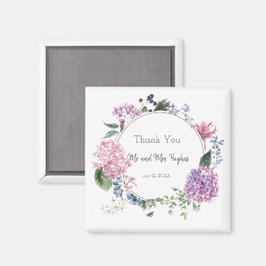 White Hibiskus Blume Hochzeit danke Magnet (Vorderseite/Rückseite)