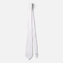 White Hidden Initials Solid Color Neck Tie