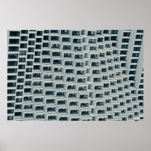 WHITE HIGH-RISE BUILDING POSTER