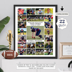 White High School Abschluss-Sportjahr 22 Foto-Coll Poster