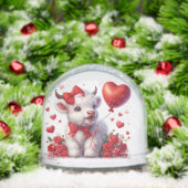 WHITE HIGHLAND COO HEART SCHNEEKUGELN (Weihnachten)