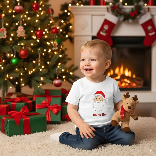 White Ho Ho Ho Santa Claus Frohe Weihnachtsfamilie Baby T-shirt