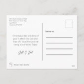 White Ho-Ho Weihnachtsfeiertag Postkarte (Rückseite)