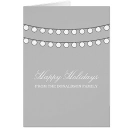 White Holiday String Lights Grußkarte