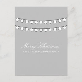 White Holiday String of Lights Postcard Feiertagspostkarte