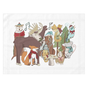 White Holiday Tablecloth Tischdecke