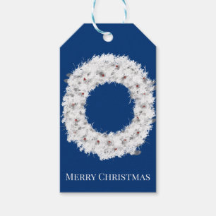 White Holiday Wreath Geschenkanhänger