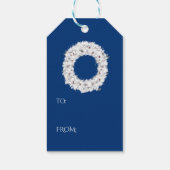 White Holiday Wreath Geschenkanhänger (Rückseite)