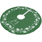 White Holly Blätter Joy Script Weihnachten Polyester Weihnachtsbaumdecke (Schrägansicht)