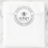 White Honey Label mit französischer Biene Runder Aufkleber (Tasche)