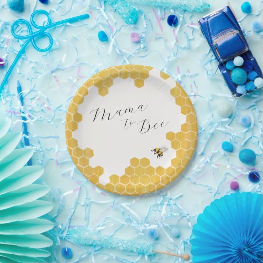White Honeybee Baby Dusche Pappteller (Party)