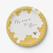 White Honeybee Baby Dusche Pappteller (Vorderseite)