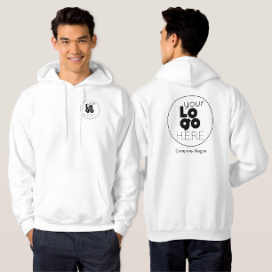 White Hood mit Ihrem Business-Logo auf der Rückse Hoodie