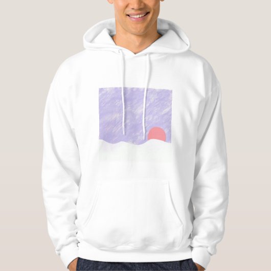 White Hoodie mit Mountain Design (Vorderseite)