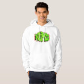 White Hoodie mit Neon Graffiti (Vorne ganz)