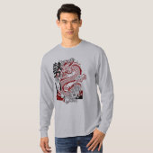 "White Hoodie mit Red Dragon Graphic Design T-Shirt (Vorne ganz)