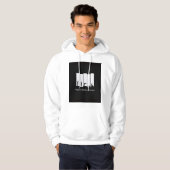 White hoodie Printed mens hoodie  (Vorne ganz)