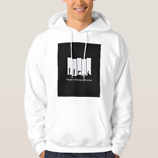 White hoodie Printed mens hoodie  (Vorderseite)