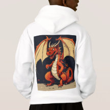 White Hoodies für Kinder mit Dragon-Design